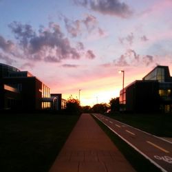 View of road at sunset