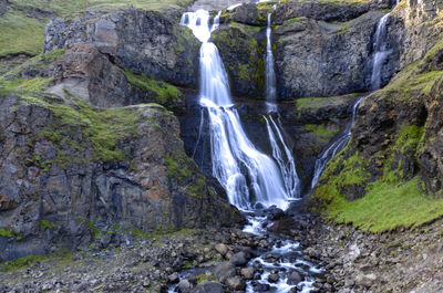 Scenic view of waterfall