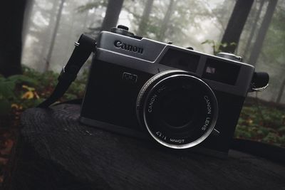 Close-up of camera