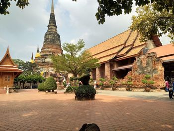 View of temple building against sky