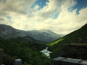 Scenic view of mountains against sky