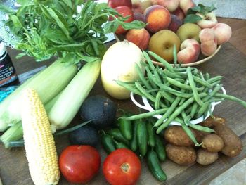 High angle view of vegetables