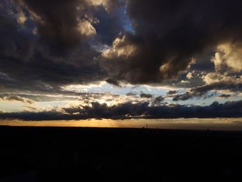 Silhouette of landscape at sunset