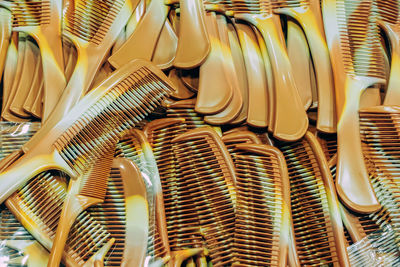 Full frame shot of combs 