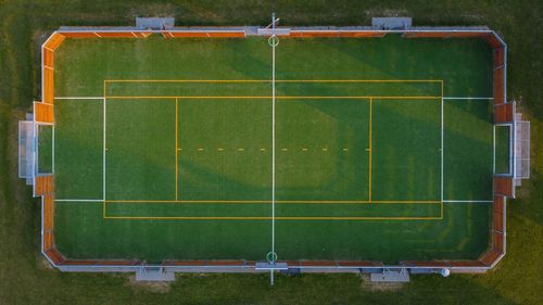 Aerial view of soccer field