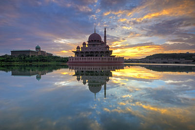 Reflection of temple in water