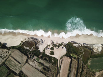 High angle view of beach