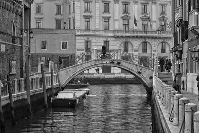 Bridge over canal in city