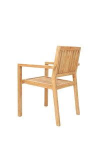 Wooden chairs against white background