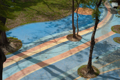 High angle view of swimming pool