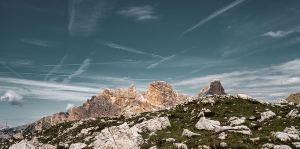 Rocks in the dolomites mountains, italy.