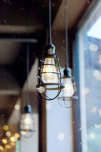 Close-up of illuminated light bulb