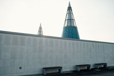 Low angle view of building against clear sky