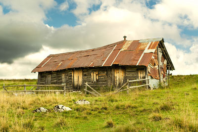 Old dilapidated shacks in the mountains of the asiago plateau. enego, vicenza, italy