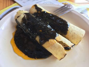 Close-up of bread in plate