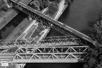 High angle view of bridge over river