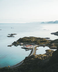 High angle view of sea against sky