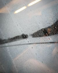 Close-up of raindrops on window