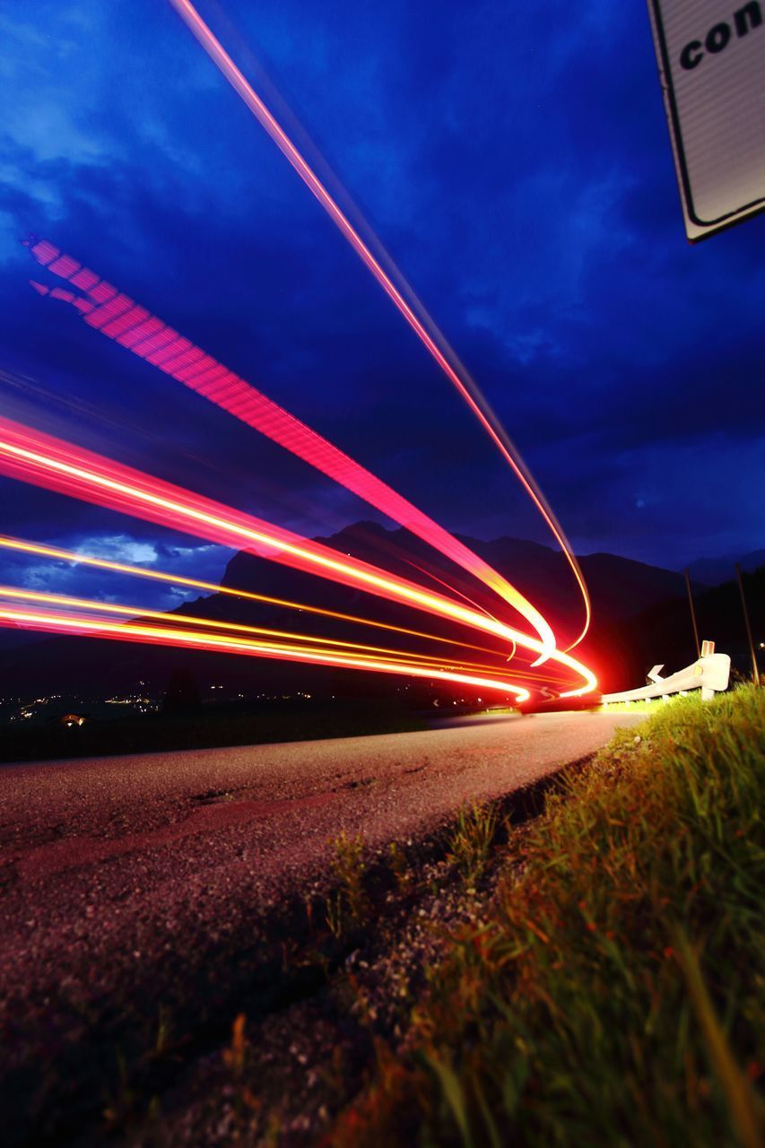 LIGHT TRAILS AT NIGHT