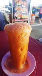 Close-up of drink on table in restaurant