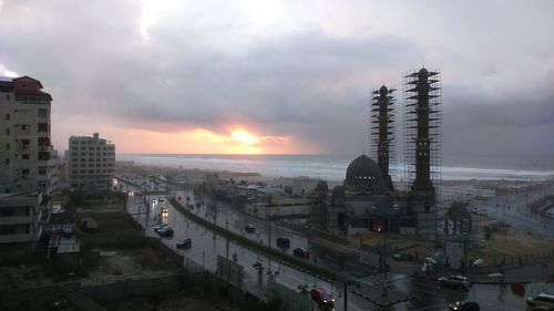 Panoramic view of cityscape against sky