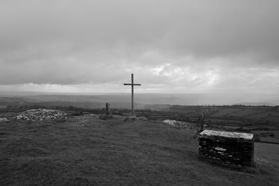 Scenic view of landscape against cloudy sky