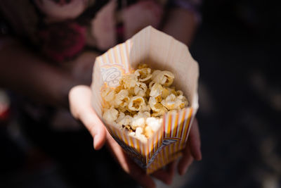 Close-up of popcorn package