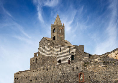 Medieval church of san pietro, porto venere, unesco world heritage site. la spezia, liguria, italy.