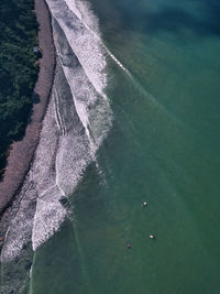 Aerial view of sup surfers ,primorsky region, russia