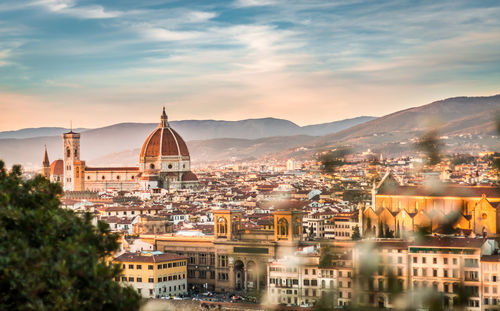 View of florence cityscape against sky