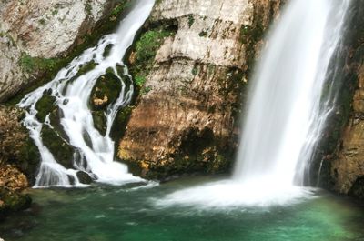 Scenic view of waterfall in forest