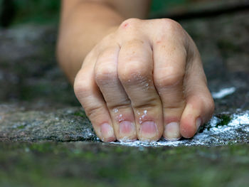 Close-up of woman hands