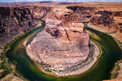 High angle view of horseshoe bend