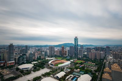 High angle view of cityscape