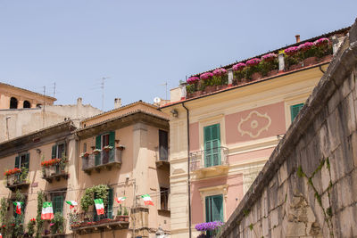 Low angle view of buildings against sky