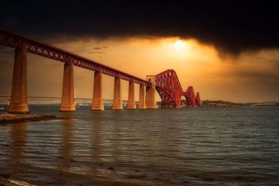 View of bridge against cloudy sky