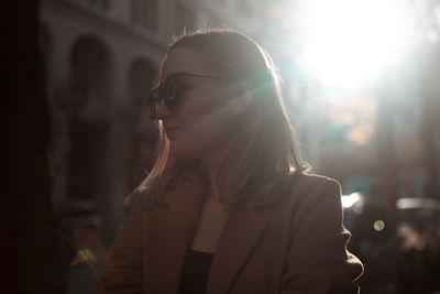 Young woman looking away