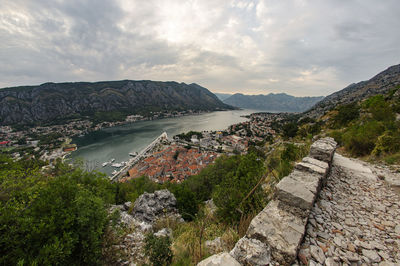 View from the fort in kotor, montenegro