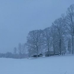 Scenic view of snow covered landscape