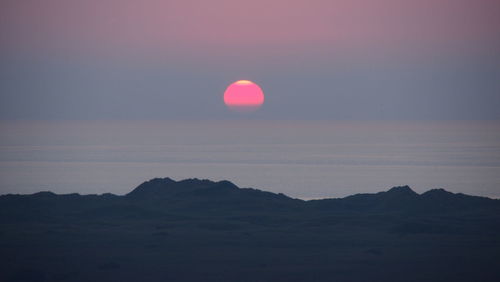 Scenic view of sea at sunset