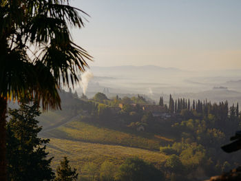 Scenic view of landscape against sky during sunset