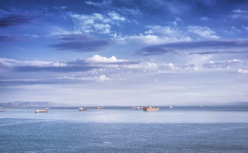 Boat sailing in sea