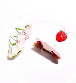 High angle view of dessert in plate