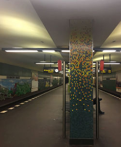 View of empty underground walkway