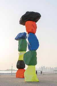 Doha mountains by ugo rondinone, inspired by the art of meditative rock balancing.