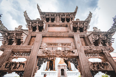 Low angle view of temple against sky