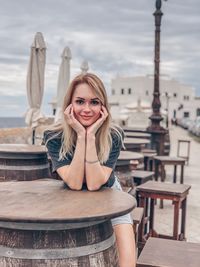 Portrait of smiling young woman