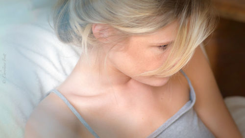 Close-up of beautiful young woman