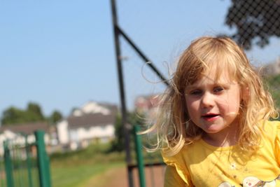 Portrait of cute blond girl