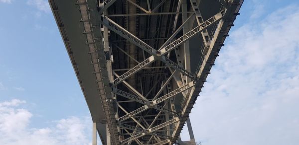 Low angle view of bridge against sky